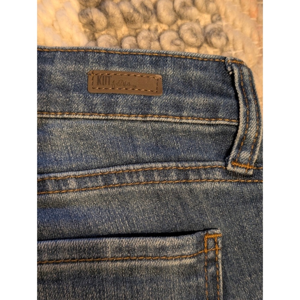 Kut from the Kloth Catherine Boyfriend Jeans Medium Wash Raw Hem Cuff Size 8 - Picture 5 of 12